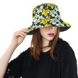White And Yellow Daffodils Pattern Print Design Unisex Bucket Hat