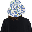 Blueberry Pattern White Background Unisex Bucket Hat