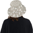 Rabbit Pattern Print Design Grey Background Unisex Bucket Hat