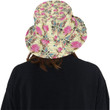 Butterfly Pink Rose Design Pattern Unisex Bucket Hat