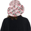 Red And Pink Orchid Hibiscus Pattern Unisex Bucket Hat