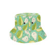 Pear Pattern Print Design Light Green Background Unisex Bucket Hat