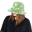 Pear Pattern Print Design Light Green Background Unisex Bucket Hat