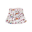 Meneki Neko Lucky Cat Sakura Flower Pattern Cute Unisex Bucket Hat