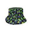 Sweet Blueberry Pattern Black Theme Unisex Bucket Hat