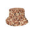 Coffee Bean Pattern Light Brown Background Unisex Bucket Hat