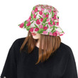 Pink And White Tulip Pattern Unisex Bucket Hat