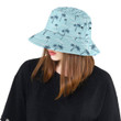 Dark Blue Palm Tree Pattern Unisex Bucket Hat