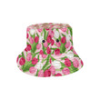 Pink And White Tulip Pattern Unisex Bucket Hat