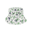 Chameleon Lizard Cartoon Pattern White Theme Unisex Bucket Hat