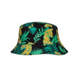 Tiger And Leaf Design Pattern Bucket Hat