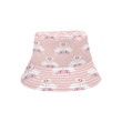 Swan Couple In Love Pattern Pink Theme Unisex Bucket Hat