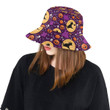 Purple Halloween Pumpkin Witch Pattern Unisex Bucket Hat