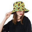 Papaya Pattern Print Design Light Green Background Unisex Bucket Hat