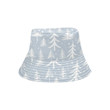 White Christmas Tree Winter Forest Pattern Grey Theme Unisex Bucket Hat