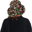 Summer Floral Pattern Black Background Unisex Bucket Hat