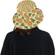 Sliced Orange And Leaves Pattern Unisex Bucket Hat