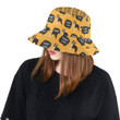 Boston Terrier Design Yellow Theme Unisex Bucket Hat