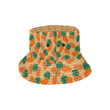 Orange Papaya Leaves Pattern Unisex Bucket Hat