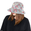 Summer Floral Pattern Mix With Pink Bucket Hat