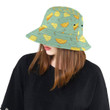 Cheese Pattern Light Green Background Unisex Bucket Hat