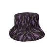 Lavender Pattern Print Design Black Background Unisex Bucket Hat