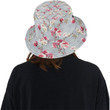 Summer Floral Pattern Mix With Pink Bucket Hat