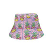 Pineapple Pattern Print Design Pink Background Unisex Bucket Hat