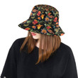 Tulip Boho Pattern Design Black Skin Unisex Bucket Hat