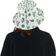 Cactus Pattern White Background Unisex Bucket Hat