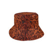 Black Theme Cacao Beans Tribal Polynesian Pattern Unisex Bucket Hat