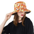 Orange Yellow Orchid Flower Pattern Background Unisex Bucket Hat