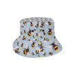 Bee Pattern Print Design Grey Background Unisex Bucket Hat