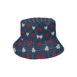 Heart Knit Pattern Dark Background Unisex Bucket Hat