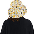 Brown Yellow Saxophone Theme Pattern Unisex Bucket Hat