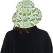 Green Sliced Cucumber Leaves Pattern Unisex Bucket Hat