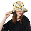 Brown Yellow Saxophone Theme Pattern Unisex Bucket Hat