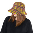 Rhino African Afro Dashiki Adinkra Kente Ethnic Pattern Unisex Bucket Hat