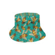 Snappy Bee Pattern Print Turquoise Theme Unisex Bucket Hat