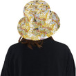 Adorable Bee Honeycomb Leaves Pattern Unisex Bucket Hat