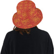 Flame Fire Pattern Red Background Unisex Bucket Hat
