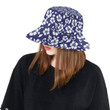 Hibiscus Pattern Print Design Dark Background Unisex Bucket Hat
