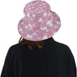 Magnolia Pattern Print Design Pink Skin Unisex Bucket Hat