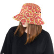 Red Grapefruit Pattern Print Design Unisex Bucket Hat