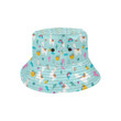 Llama Alpaca Cactus Leaves Design Pattern Unisex Bucket Hat