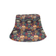 Sugar Skulls With Colorful Flower Pattern Unisex Bucket Hat