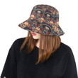 Sugar Skulls With Colorful Flower Pattern Unisex Bucket Hat