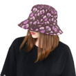 Peony Pattern Print Design Brown Background Unisex Bucket Hat
