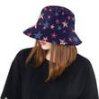 Dark Usa Star Pattern Theme Unisex Bucket Hat