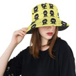 Cute Ninja Yellow Background Unisex Bucket Hat
